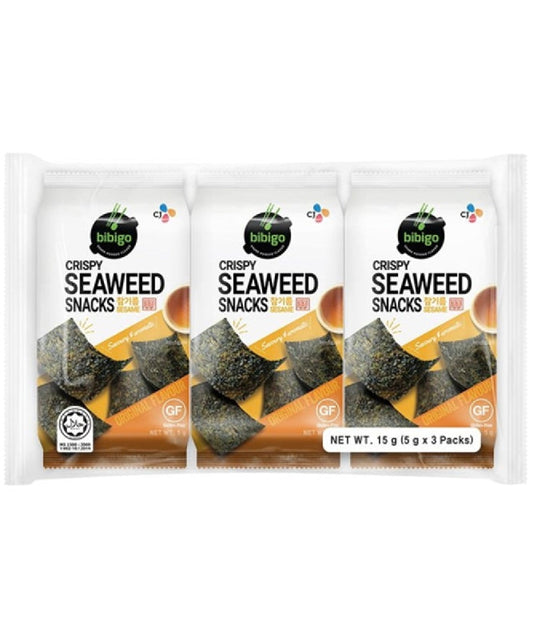 Bibigo-Crispy Seaweed Snacks Original 3X5g