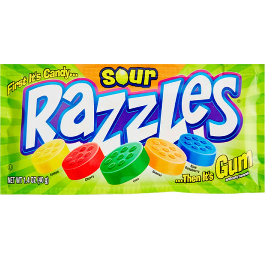 Sour Razzles Gum 40g